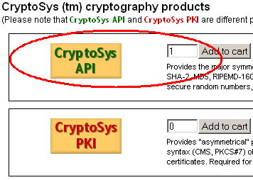 Select quantity of CryptoSys API