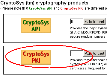 Select quantity of CryptoSys PKI