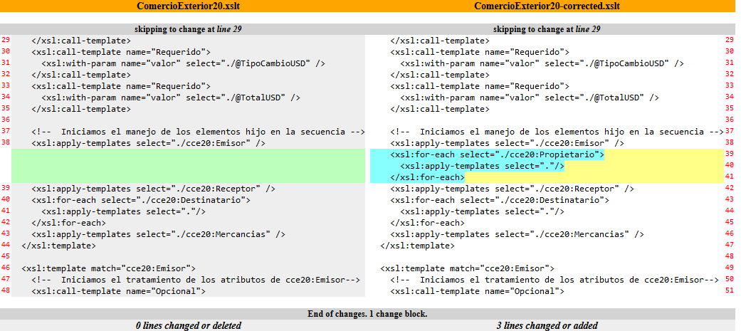 Changes required for cce20 xslt
