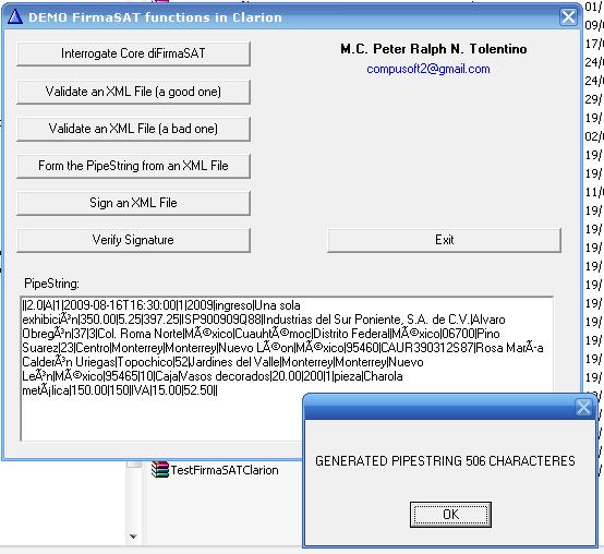 DEMO FirmaSAT functions in Clarion