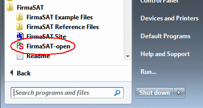 Open FirmaSAT command-prompt